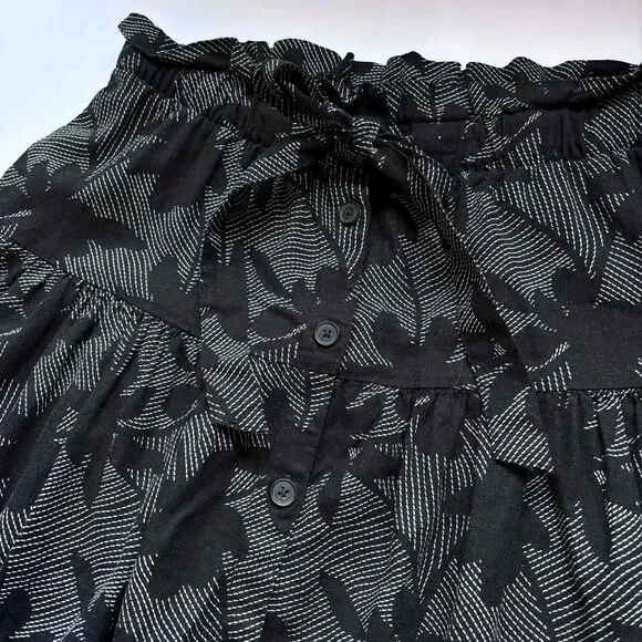 Universal Thread Black Linen Blend Button Front Midi Skirt Size M - Picture 7 of 10